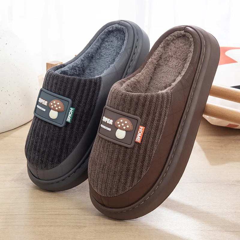 

Мужские хлопковые тапочки на осень и зиму, теплые для домашнего использования, на толстой подошве, нескользящие, без запаха и удобные для мужских ножек.