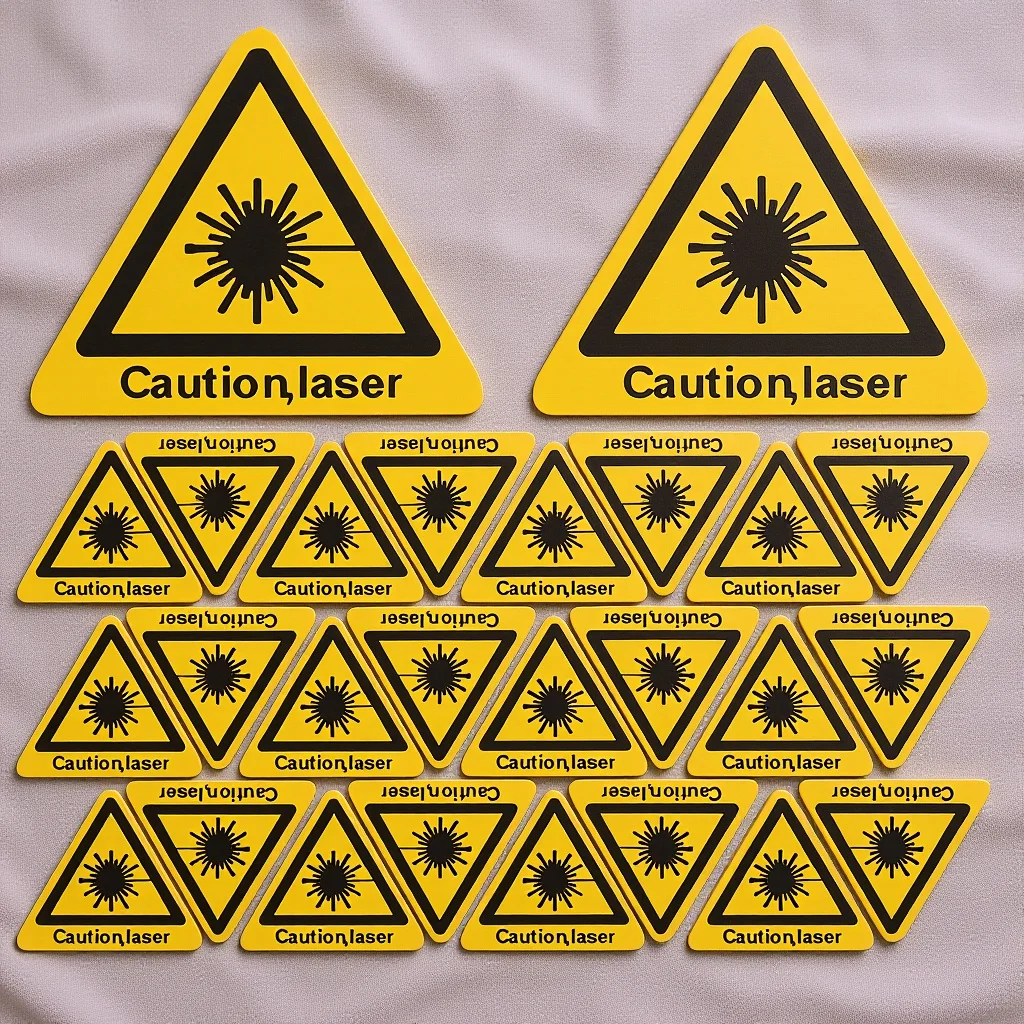 

50Pcs Laser Warning Signs Safety Sticker for Hazard Communication Caution Laser Decals Security Alert Labels Triangle Warning