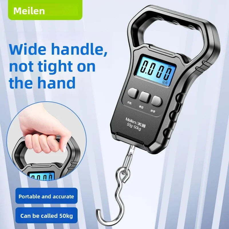 2026 New 50kg Portable Handheld Electronic Hanging Scale High Precision Hook Scale for Express Commercial Weighing