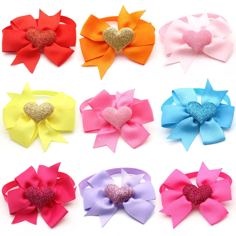 

50/100 Pcs Puppy Accessories Valentine's Day Dogs Pet Bow Ties Necktie Adjustable Pet Dog Collar Bowties Supplies Dog Grooming