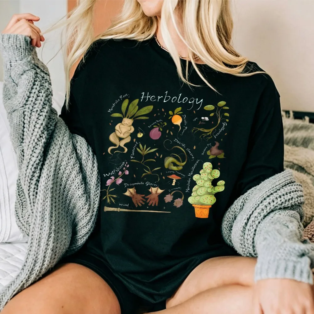 Herbology Graphic T Shirt Magical Plant Mandrake Botanical Chart Print Wizard School Herbology Class Magic Plant Lover Fantasy