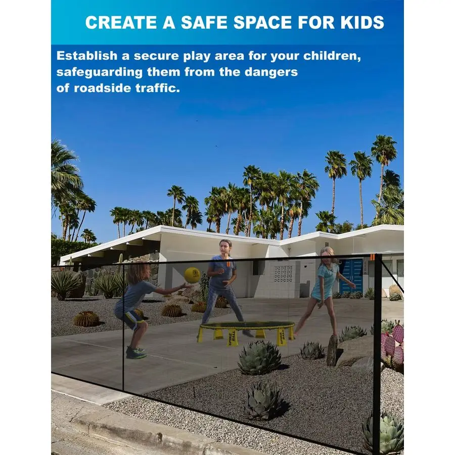 ネットフェンスゲートメッシュ屋外バリアポータブル、裏庭、庭のゲート、ボール、バスケットボール、犬、プール、ガレージエリアガード用