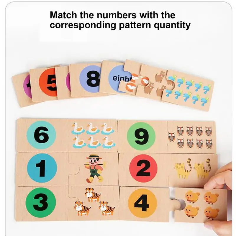 Counting Toys For Kids Ages 3-5 Wooded Educational Number Puzzle Interactive Kindergarten Learning Games For Preschool And