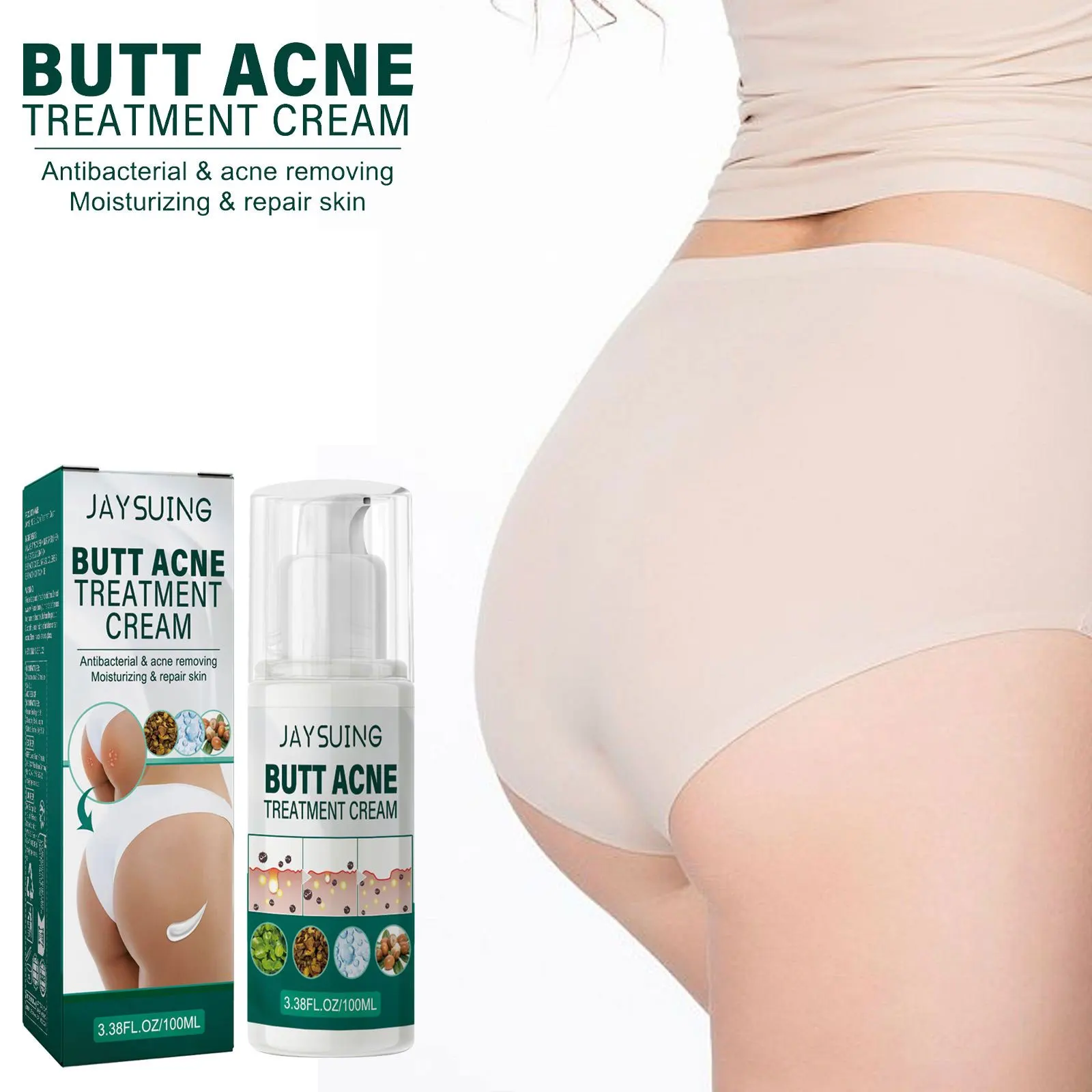 

Butt Acne Treatmen Cream Buttock Pimple Removal Clearing Buttock Thigh Acne Moisturize Smoothing Nourish Body Acne Repair Cream