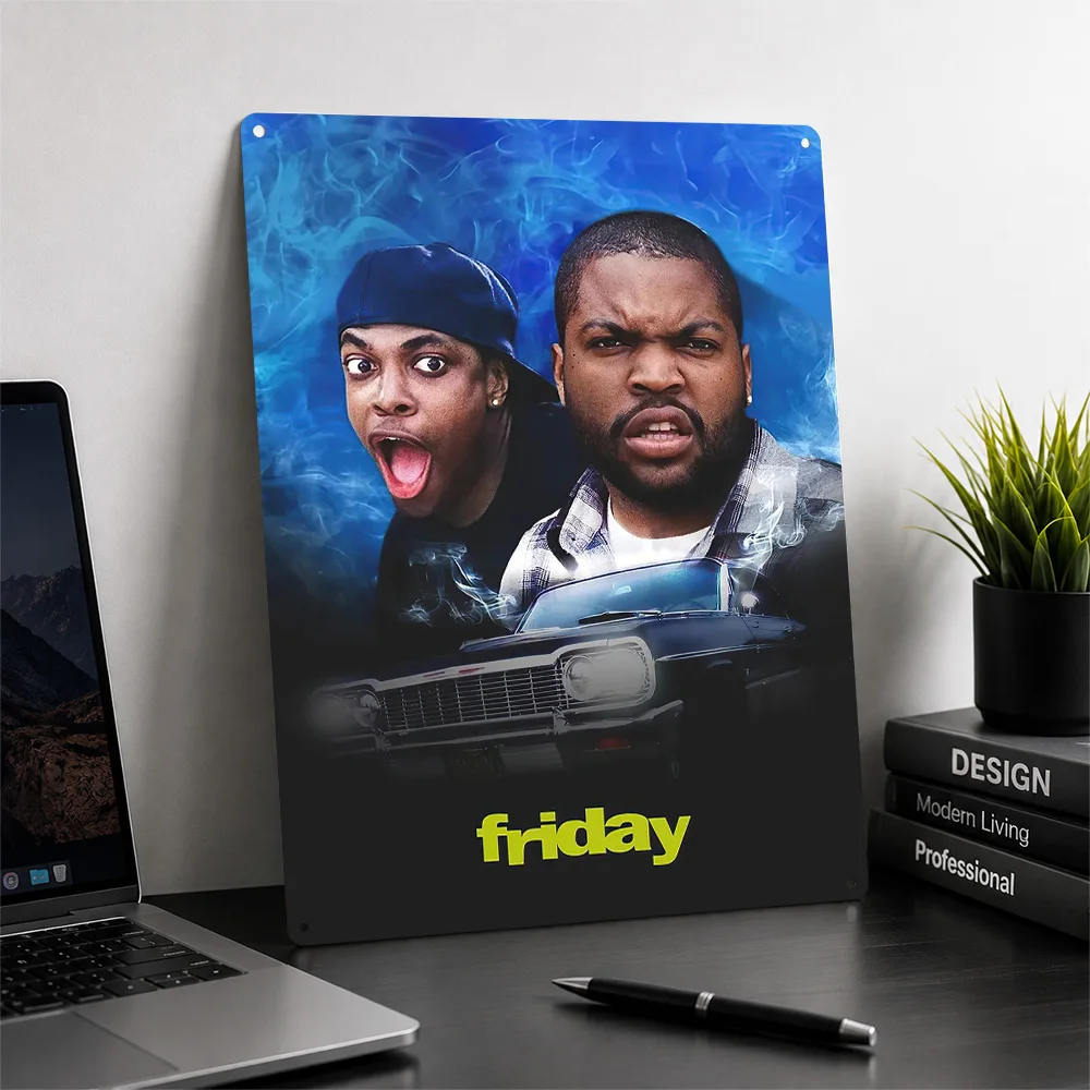 Friday Movie With Smokey and Craig 3D Printed Texture Poster Personalized Wall Art Retro Metal Tin Signs for Wand Deko Decor