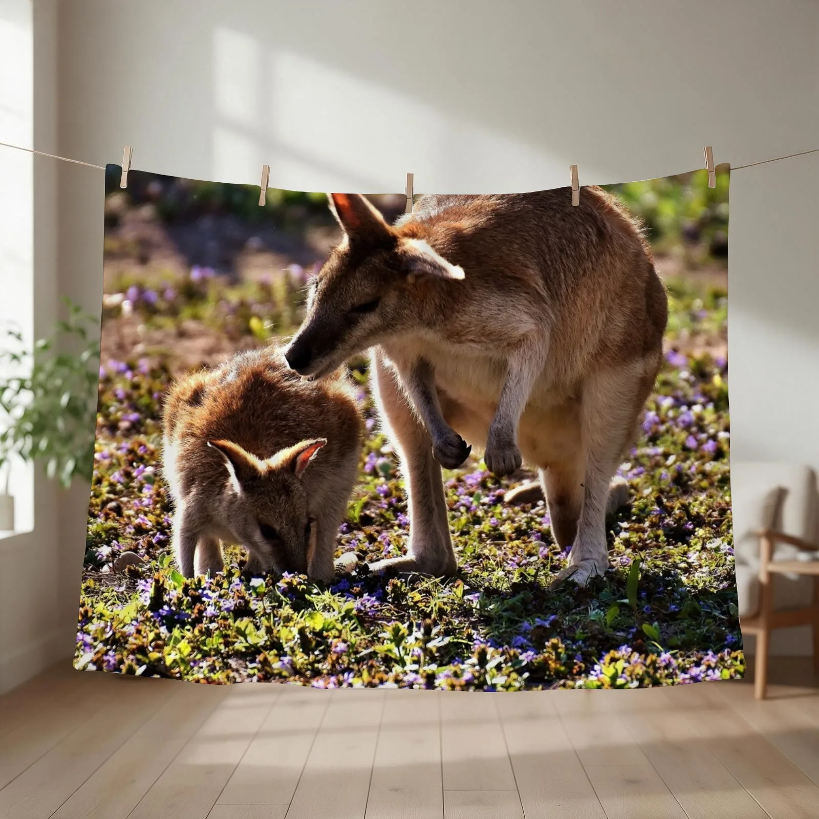 Kangaroo Throw Blanket couch cozy soft plush fuzzy picnic outdoor blanket