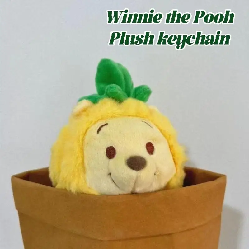 Kawaii Winnie Pooh avec ananas porte-clés en peluche poupée charme mignon sac à dos sac à main décor cadeau pour enfants adultes