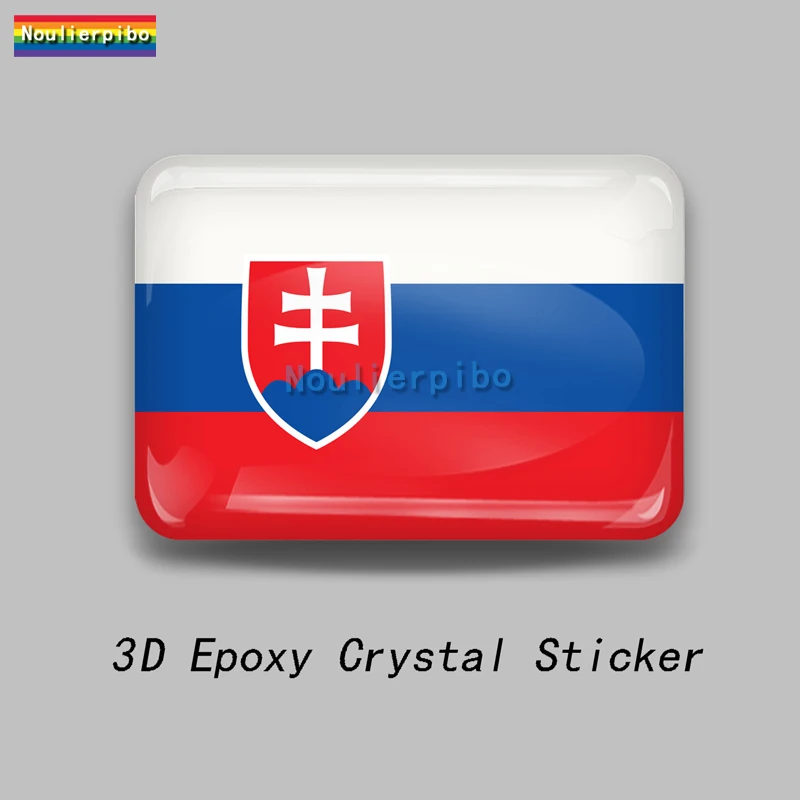 3D Epoxy Dome Car Sticker Slovakia Flag Map PVC Car Motorcycle Trolley Case Laptop Travel Case Vinyl Cell Phone Decal