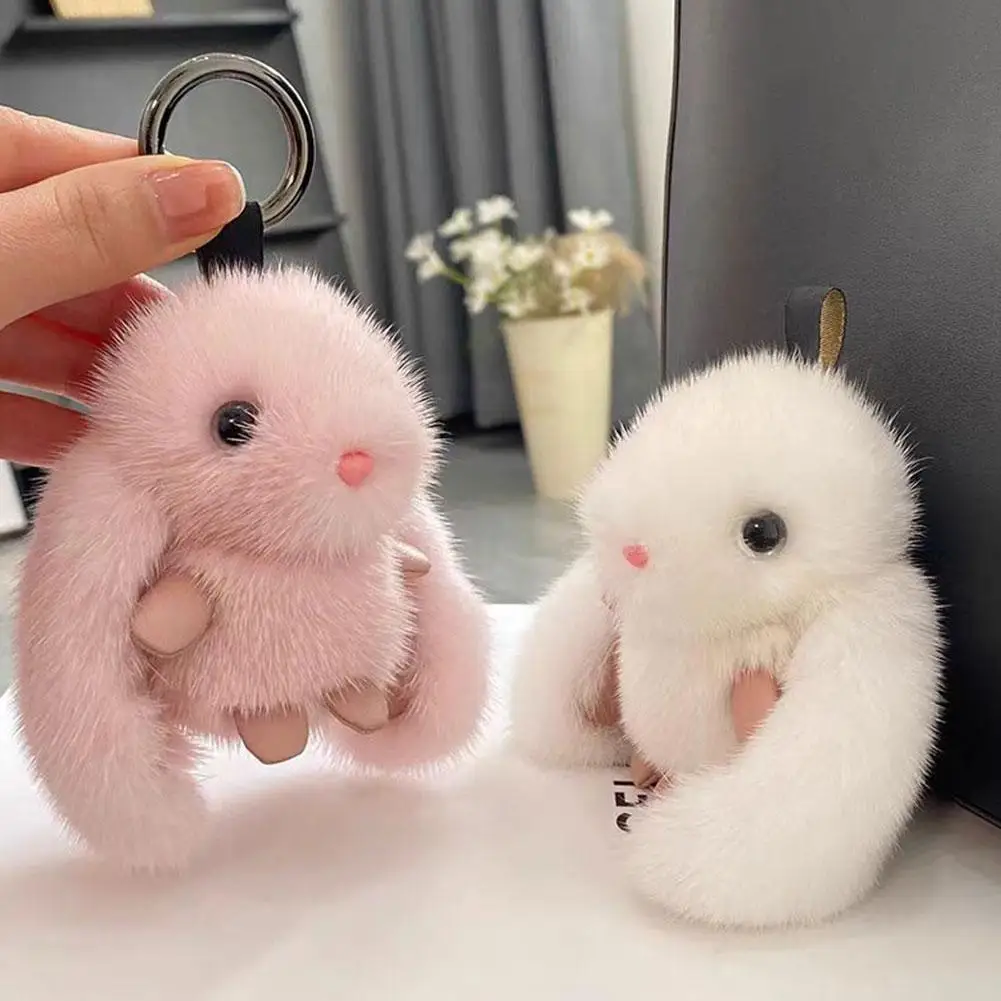 Imitatie Sable Schattig Konijn Pop Charme Sleutelhanger Bunny Knuffels Tas Hanger Cartoon Auto Sleutelhanger Sieraden Accessoires Decoratie