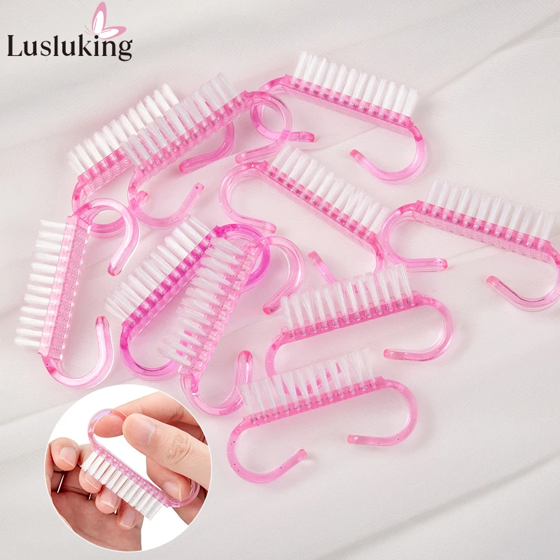 

1/5/10/20 шт. акриловая кисть для ногтей, разные цвета, дизайн ногтей, маникюр, мягкая, удаление пыли, пластиковые чистящие щетки для ногтей, роговая ручка, многоразовые