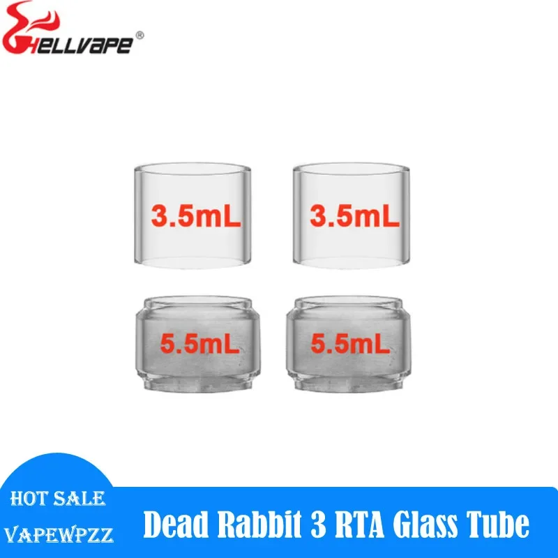 

2pcs/lot Original Hellvape Dead Rabbit 3 RTA Glass Tube 3.5ml 5.5ml for Hellvape Dead Rabbit V3