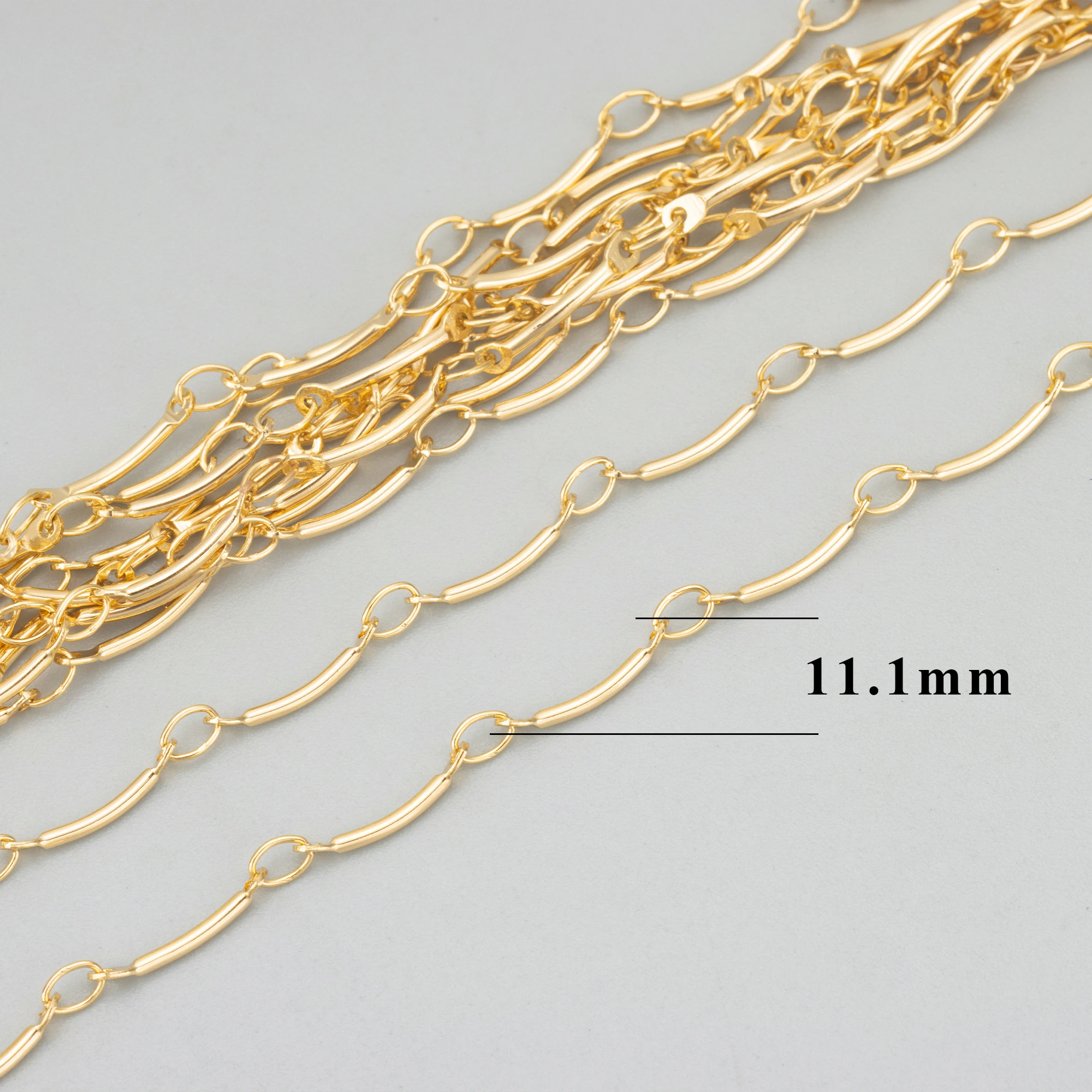 GUFEATHER C340, cadena, chapado en oro de 18k, cobre, pass REACH, sin níquel, hecho a mano, fabricación de joyas, collar de pulsera diy, 1 m/lote