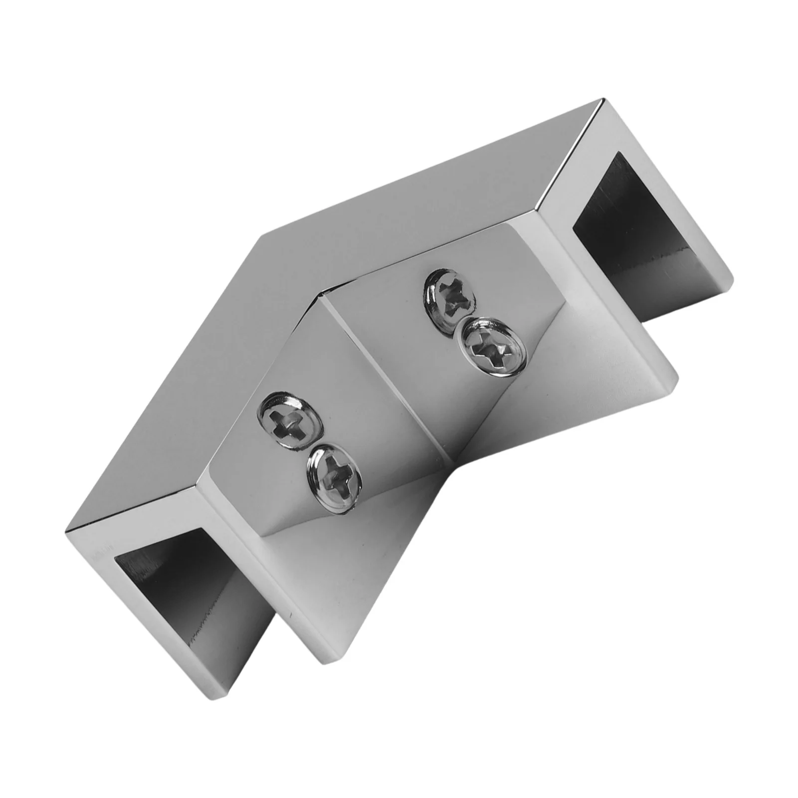 Bathroom Door Brass Clamp for 812 mm Tempered Glass Square Design with 90 Degree Angle for Stable Glass Support