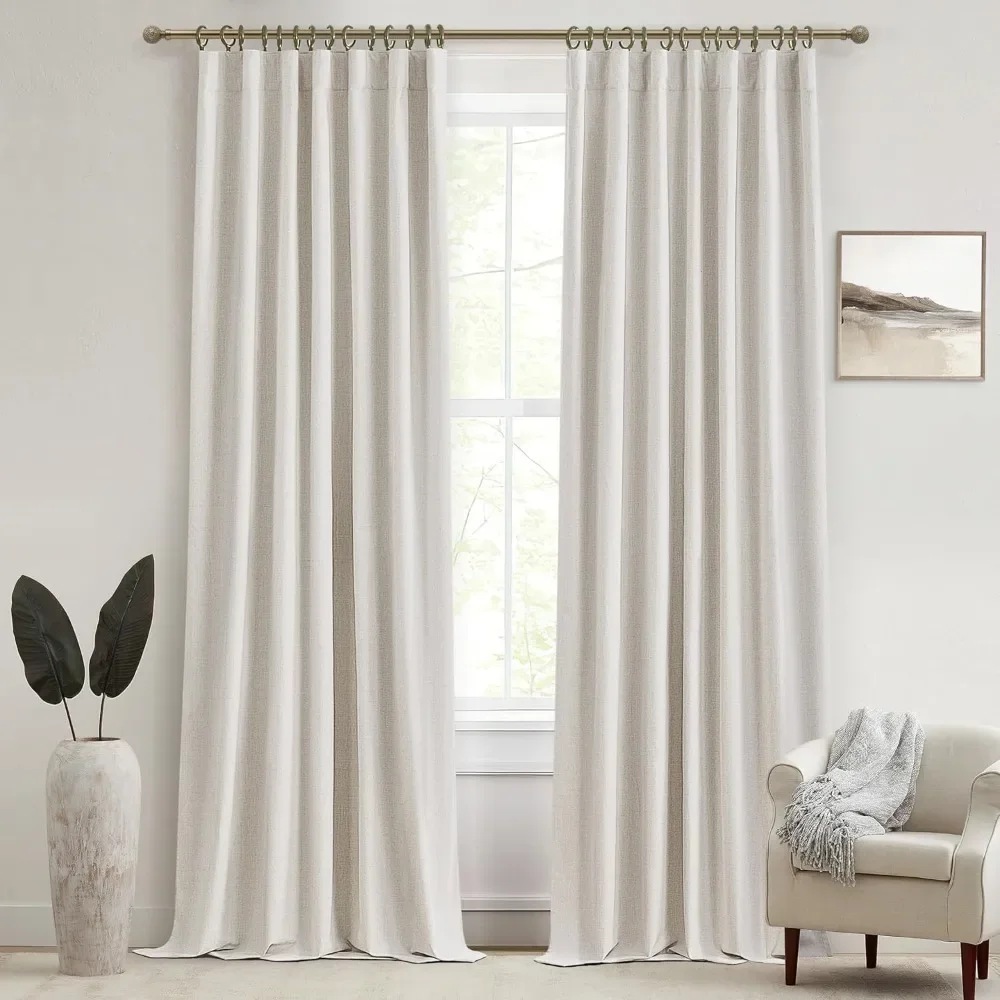 

Blackout Curtains 96 Inches Long for Bedroom 8 Foot Tall Heavy Thermal Rustic Country Curtains for Living Room(50Wx96L 2 Panels)