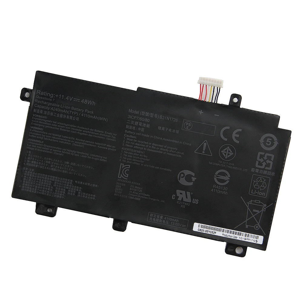 

Новая сменная батарея B31N1726 для ASUS FX505G FX504G FX95G FX86 FX80G FX80GD8750-1 FX504GE TUF FX505 FX80G