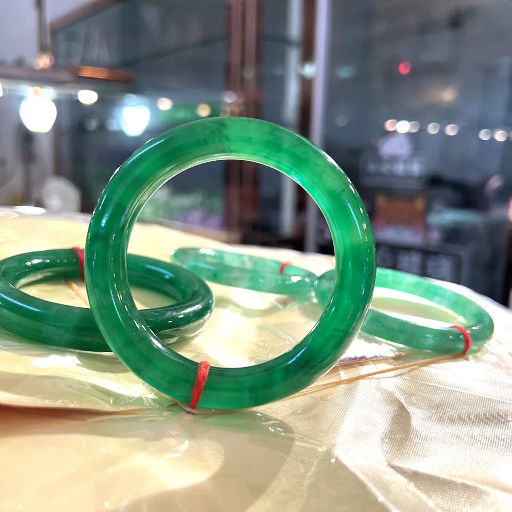 

Free Shipping 54~62mm Natural Green Color Myanmar Jade Jadeite Round Bangles High Quality Stone Bangle Bracelet Jewelry Bracelet