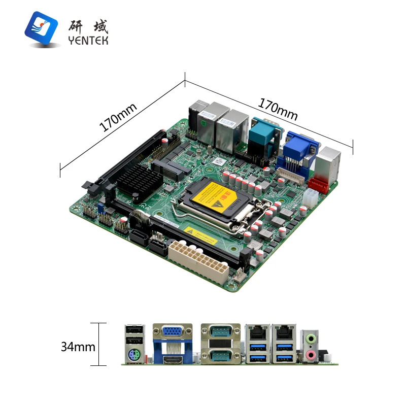 LGA1155 I3 I5 I7 Z77 شرائح 2 DDR3 VGA HD PCIE X16 6 RS232 COM Win7 Linux Ubuntu Industrial Mini Itx اللوحة الأم