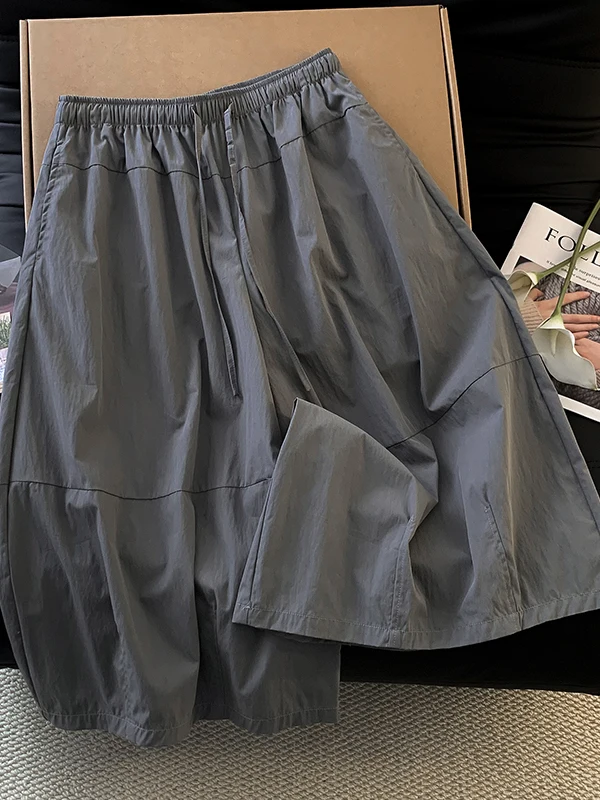 

High Waist Casual Wide Leg Pants Summer Fashion Loose Slimming Trousers for plus Size Women Breathable Cotton Casual Wear