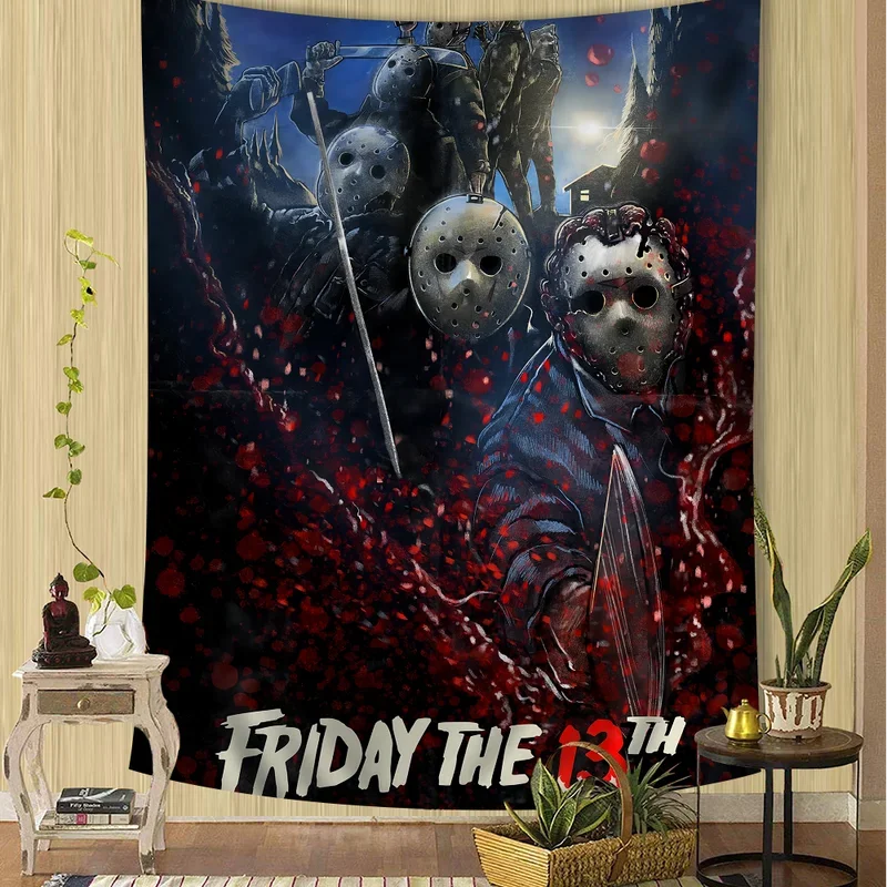 Friday the 13th DIY Wall Tapestry Hippie Flower Wall Carpets Dorm Decor Wall Art Decor # 0@