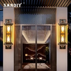 SANDIY Extra Large Outdoor Column Wall Sconce Waterproof IP55 Retro Led Lighting House Door Patio Aisle Exterior Wall Sconce