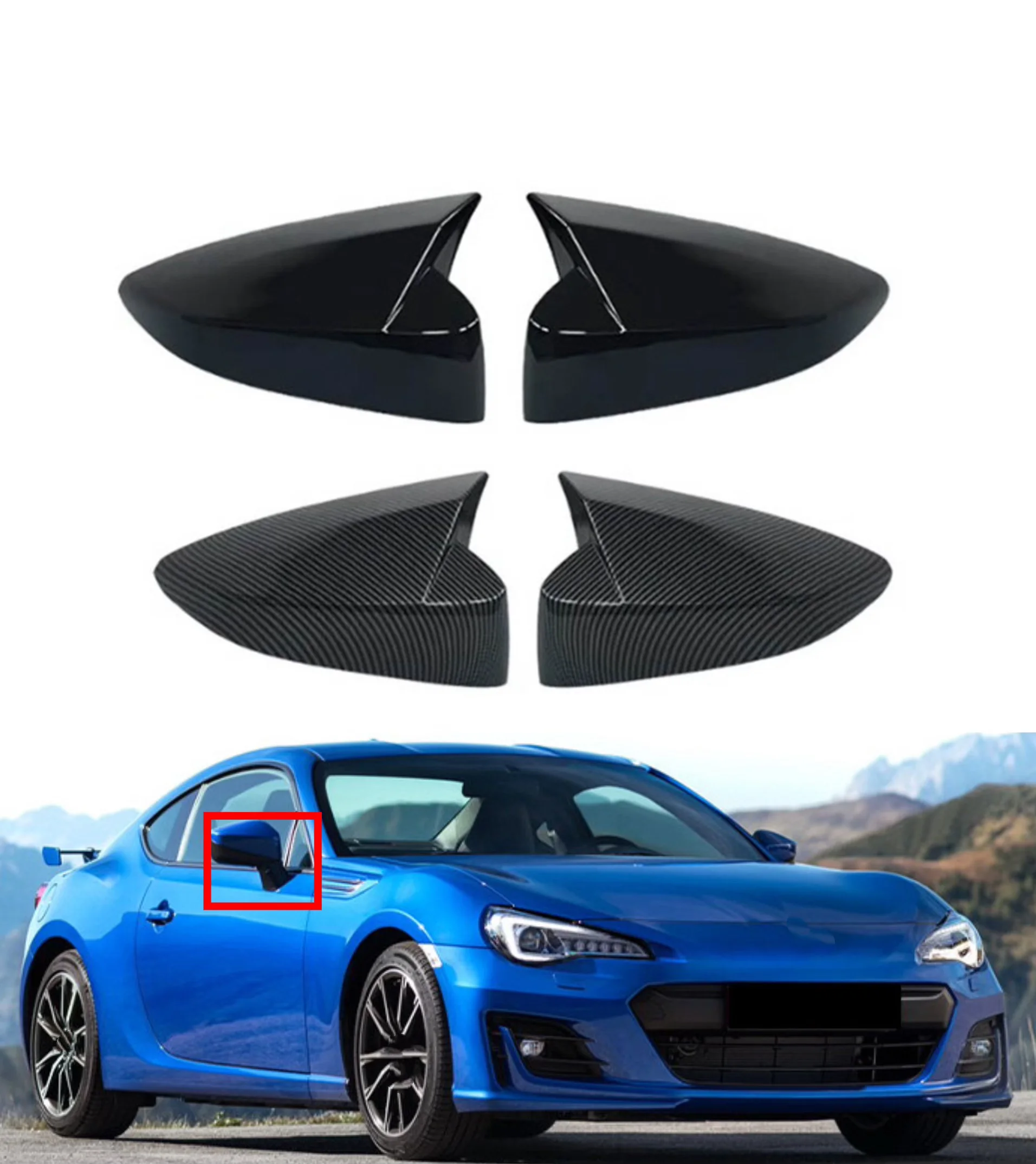 

Fit For Toyota 86 Subaru BRZ 2012-2020 Car Rearview Side Mirror Cover Wing Cap Sticker Exterior Door Rear View Case Trim Carbon