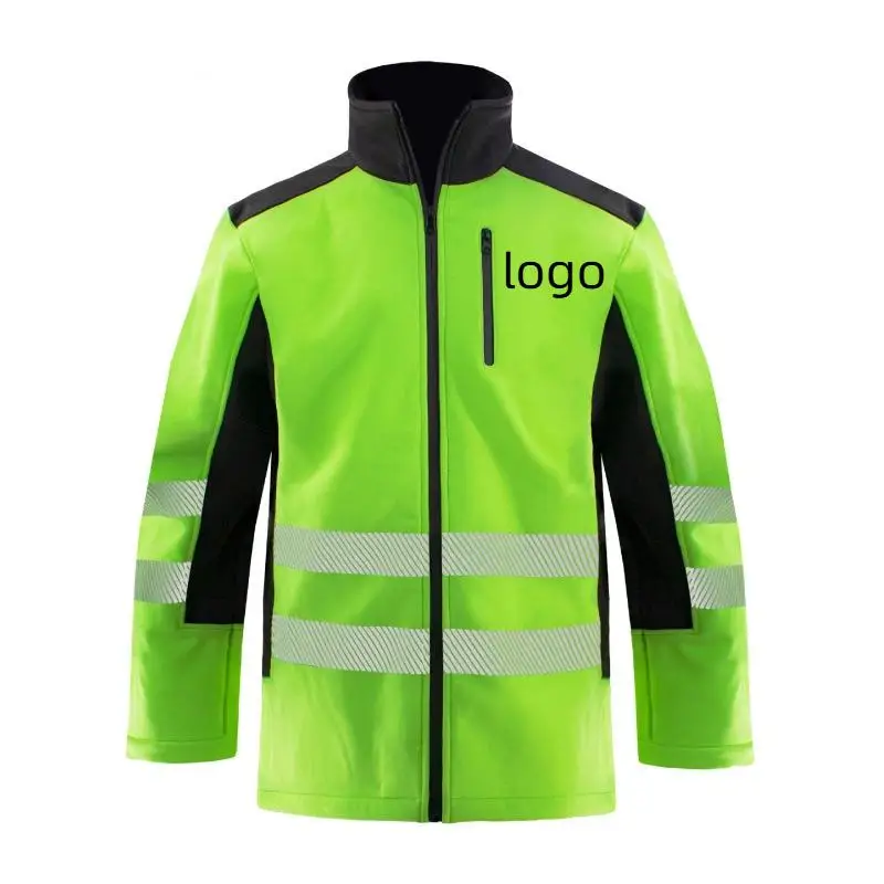 Outdoor Men's Personalized Customized Work Clothes Printed Logo Reflective Strip Velvet Workwear Cycling Waterproof Worker Coat