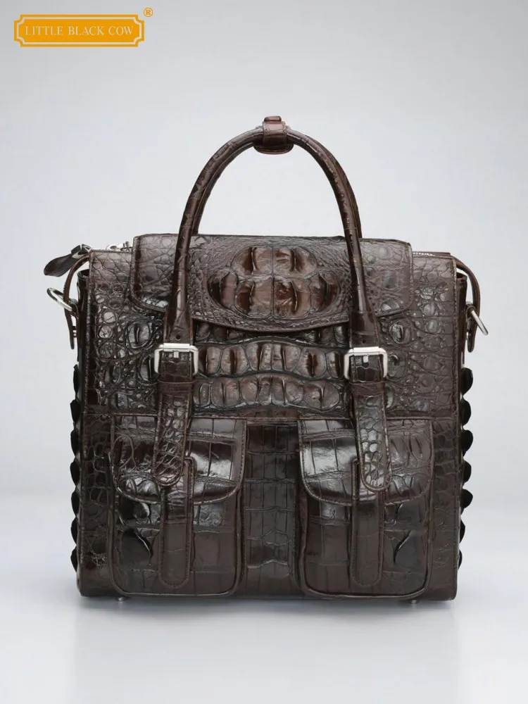 Office Men Work Satchels High Quality Business Casual Genuine Leather Totes Handbag Handmade Crocodile Skin Single Shoulder Bags