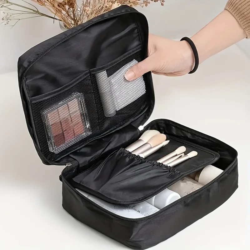 1pc Travel Large Capacity Toiletry Bag Makeup Bag Portable Luggage Organizer Multifunctional Square Bag Storage Pouch, Bags