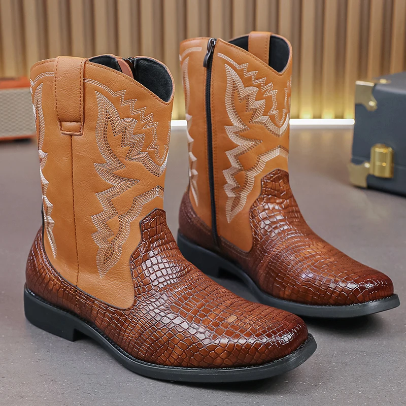 Men Shoes Classic - Bottes de cowboy pour hommes, faites