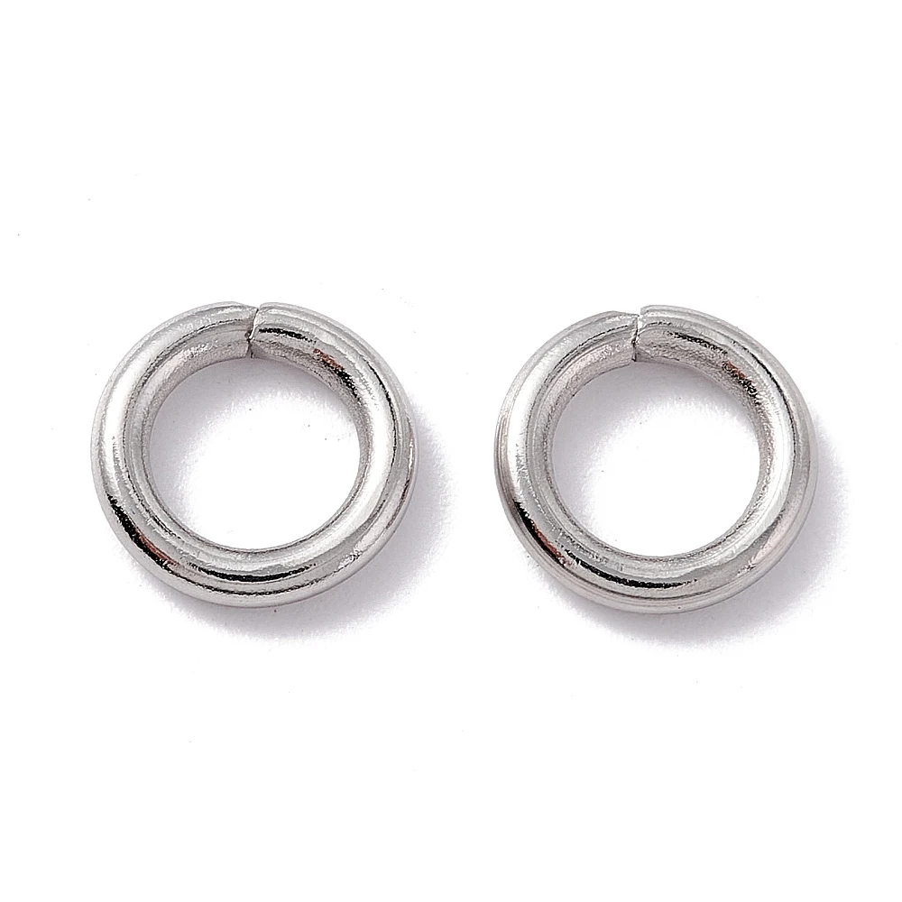 PandaHall 10000 Stück 304 Edelstahl Geschlossene Biegeringe, Rund, Edelstahlfarbe, 5x0,9mm, 19 Gauge, Innendurchmesser: 3,2mm – Detail 1