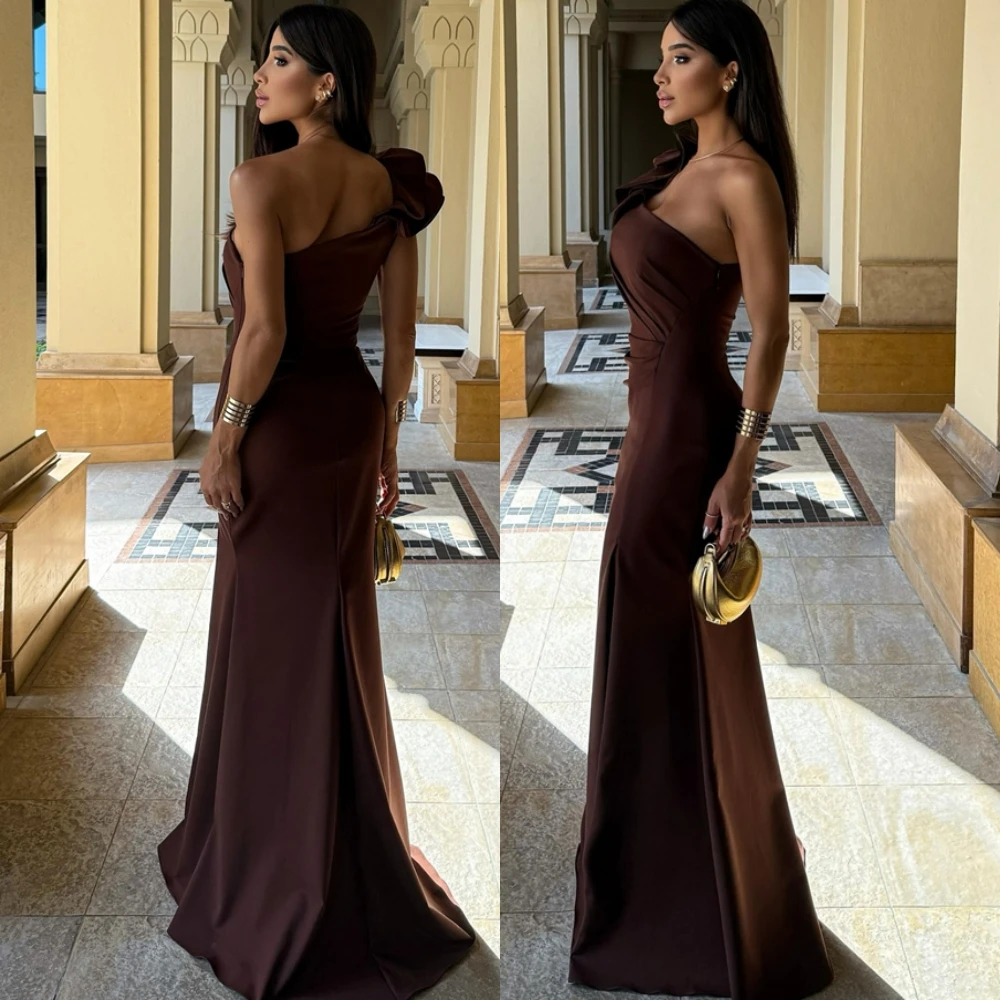 تخصيص أنيقة جيرسي واحد الكتف مساء اللباس الكلاسيكية حورية البحر فساتين حفلة موسيقية أزياء قطار الاجتياح فساتين المناسبات الخاصة