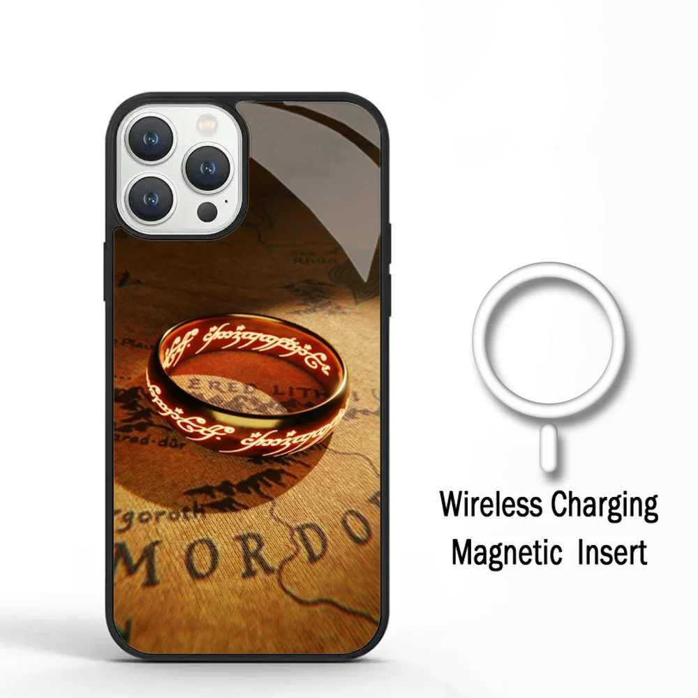 The L-Lord Of The R-Rings Phone Case For IPhone 11 12 13 14 15 Plus Pro Max Mirror Acrylic Cover For Magsafe Wireless Charging