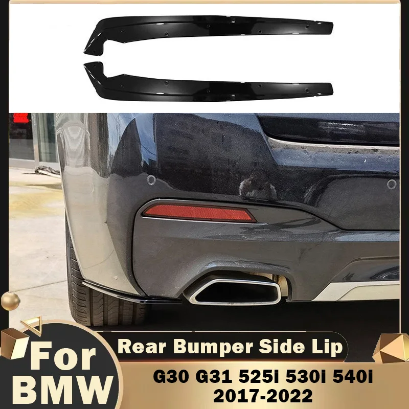 

For BMW G30 G31 525i 530i 540i 2018-2023 5 Series 2Pcs Car Rear Bumper Side Lip Spoiler Splitters Flaps Winglets Body Kits