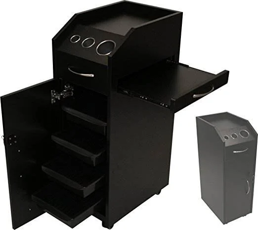 Wholesale Price Beauty Salon Trolley Black Modern Beauty Trolley Hairdressing Cart Hairdressing matrix Hair Salon Trolley