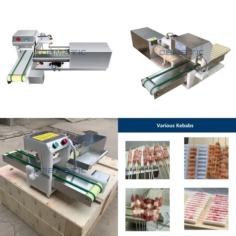 Máquina Automática para Hacer Brochetas de Pollo, Cordero y Carne de Res Damatic, 1800 Brochetas por Hora