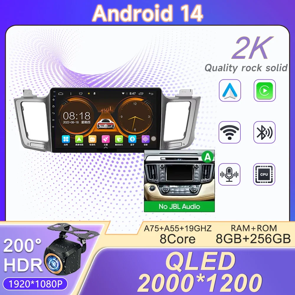 

Car radio For Toyota RAV4 RAV 4 XA40 2012 - 2019 Carplay Android 14 Auto Car Stereo Multimedia Player DSP 48EQ 2 Din