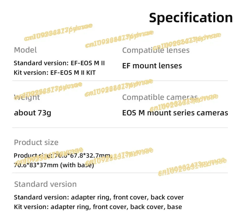 2025 New YONGNUO EFE.OSM II Auto Focus Lens Adapter Ring for Canon forEOS EF/EF-S Mount Lens to M EF-M M2 M3 M5 M6 M10 M50 M100 view 3