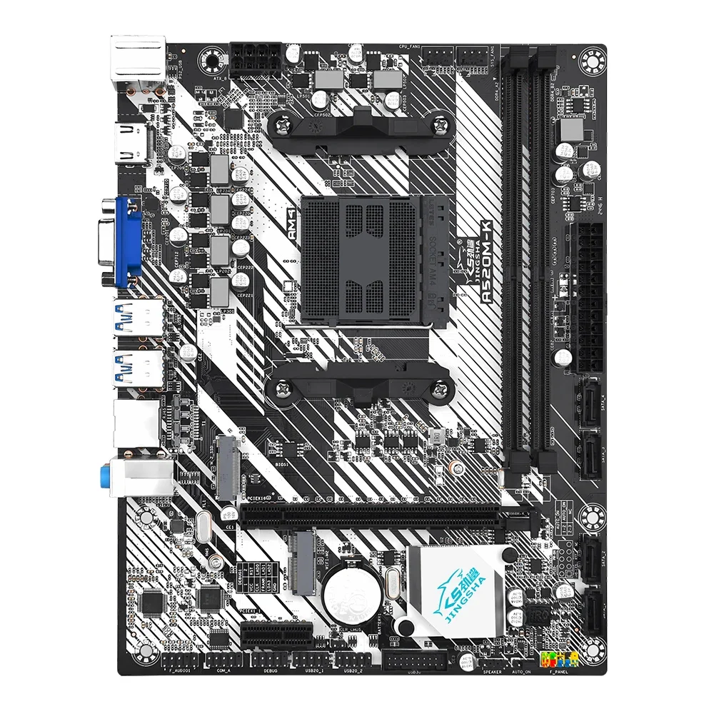 JINGSHA A520M-K AMD AM4 motherboard support Ryzen 3000 4000 5000 Series processors AM4 motherboards A520  placa mae