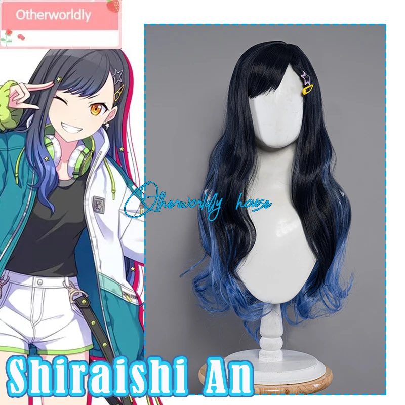 

Project Sekai Colorful Stage! Feat. Cosplay Shiraishi An Costume Wig 70cm Long Blue and Black Heat Resistant