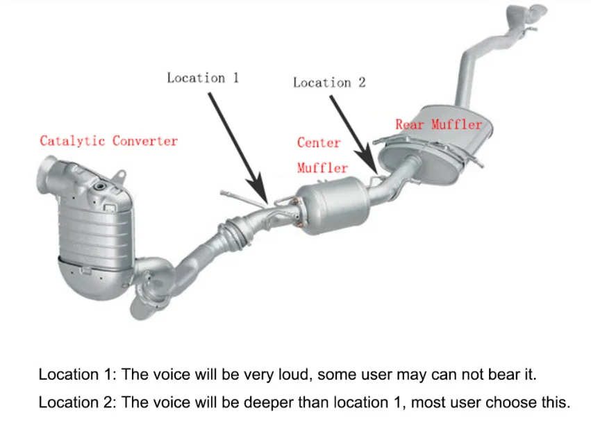Suitable for 2.5 inch stainless steel 1 drag 2 double valve exhaust cutout tube muffler bypass exhaust trim tube remote