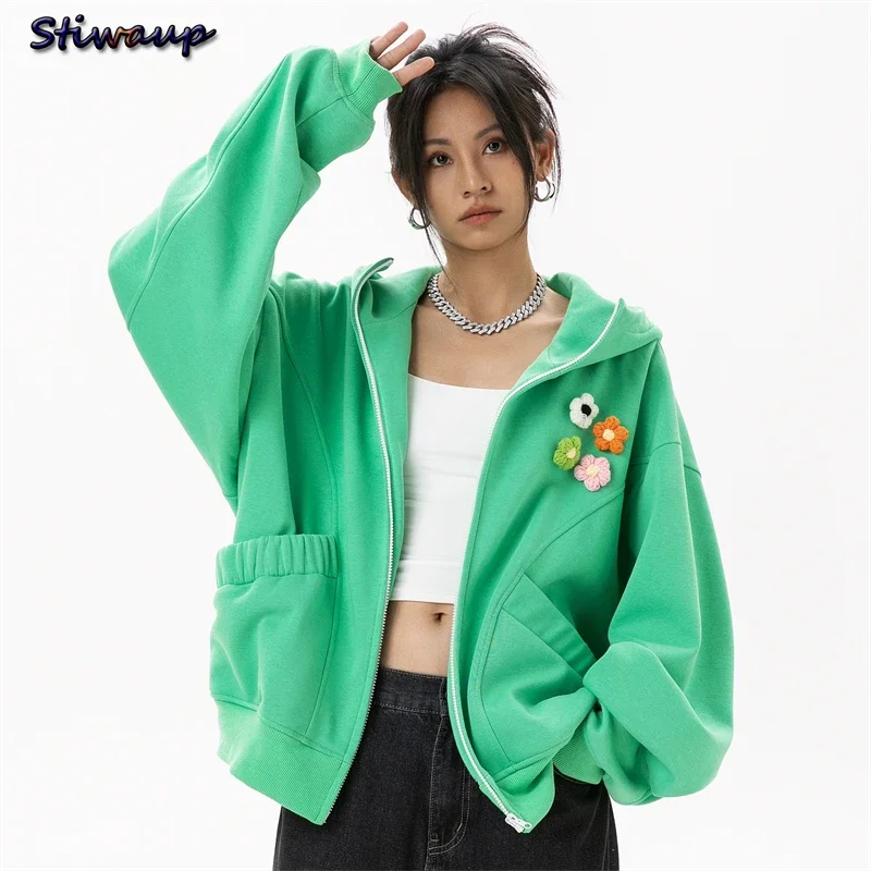 Hooded Zip-up Hoodies Women Harajuku Fall Clothes 2024 Women New in Sweatshirts 2000s Autumn Outdoor Clothes Y2k Women\'s Hoodie