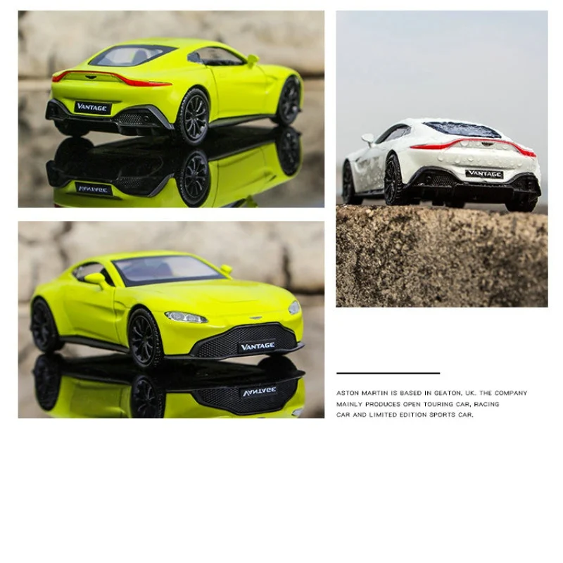 1:36 Scale Licensed Diecast Alloy Metal Luxury Sports Car Collection Model For Aston Martin vantage Pull Back Toys Vehicle