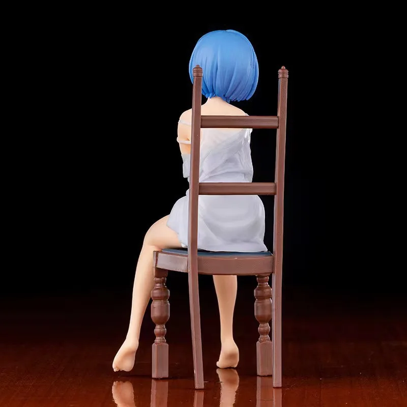 16cm Anime Re:Life in a different world From Zero Rem Ram Sit on Chairs Action Figures Model Doll Collection Toy gifts