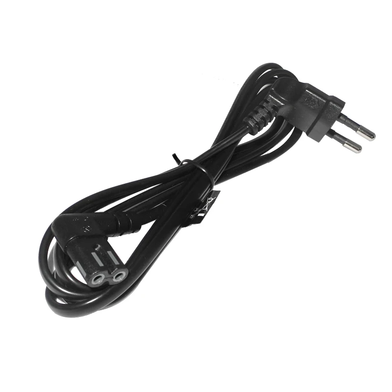 IEC C7 Figure 8 Power Cable Euro EU European 90 Degree Angle 2 Prong AC Power Supply Cord for Samsung Philips Sony LED TV Laptop