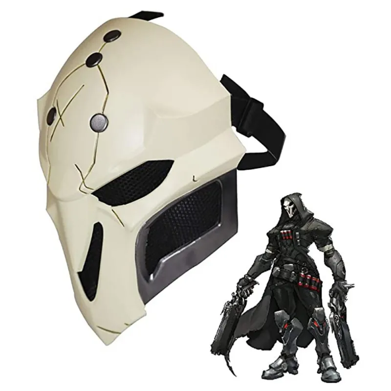 Máscara de Resina do Jogo Steam OW para Cosplay, Capacete do Reaper Gabriel Reyes, Acessório de Fantasia para Festa de Halloween