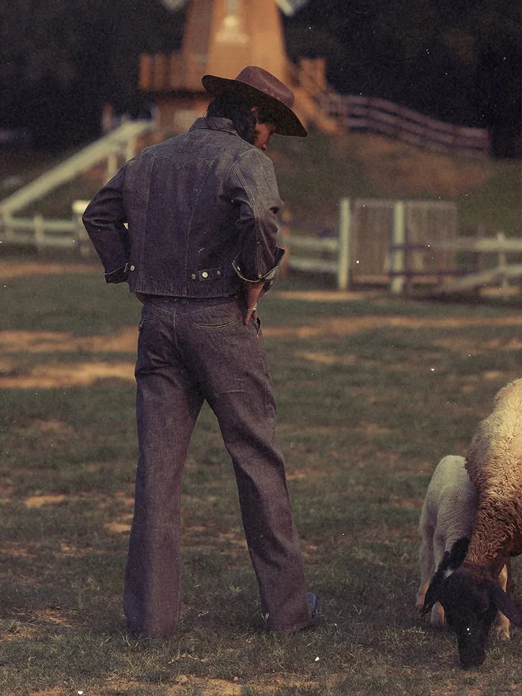 

High Waist Wide Leg Khaki een Denim Jeans Western Series Snake Hole Collection Narrow Width MMC Youth Casual Pants