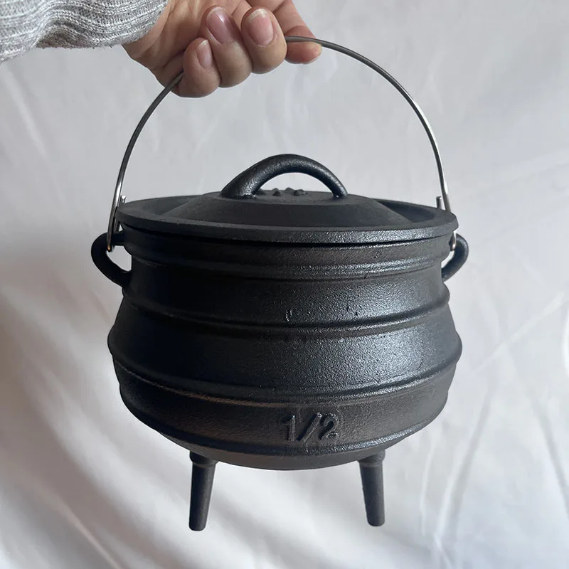 Hot Sale 1/2# size Cast Iron Potjie 1.2L Witch Magic Cauldron Three Legged South Africa Potjie Pot Cookware