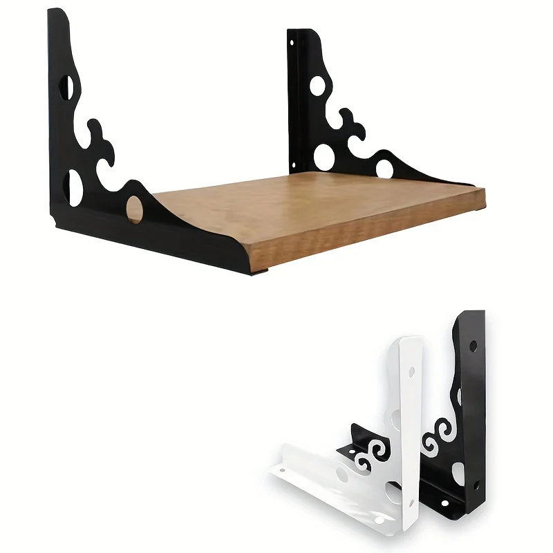

Decorative L-Shaped Metal Bracket Wall Mount Triangle Shelf Support Space Saving Hardware for DIY Floating Shelf Installation