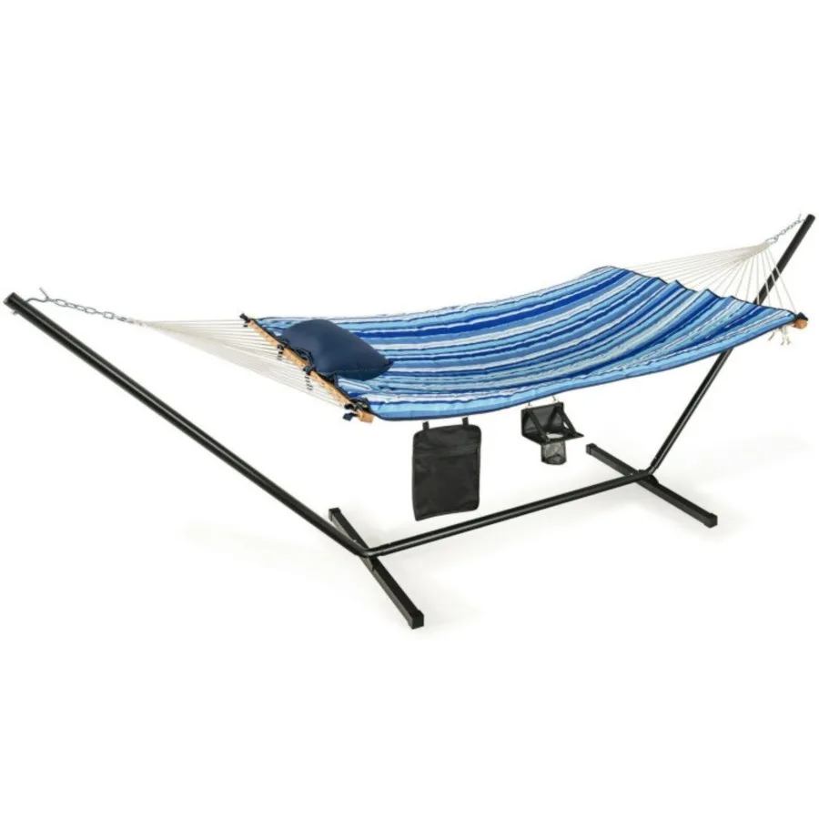 Juego de soporte para silla hamaca, columpio Cn con portavasos de almohada para interiores y exteriores