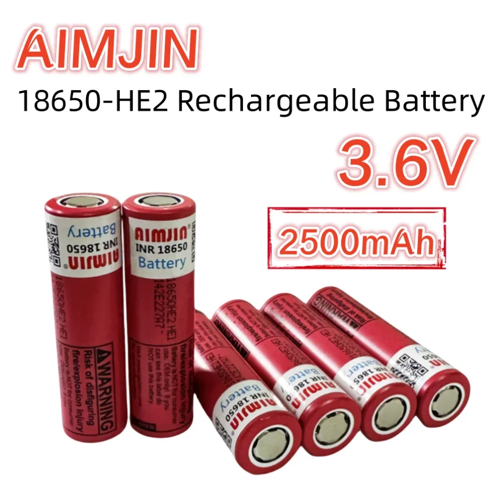 

18650-HE2 3.6V 2500mAh Rechargeable Lithium-ion battery for remote control flashlights battery replacement in durable